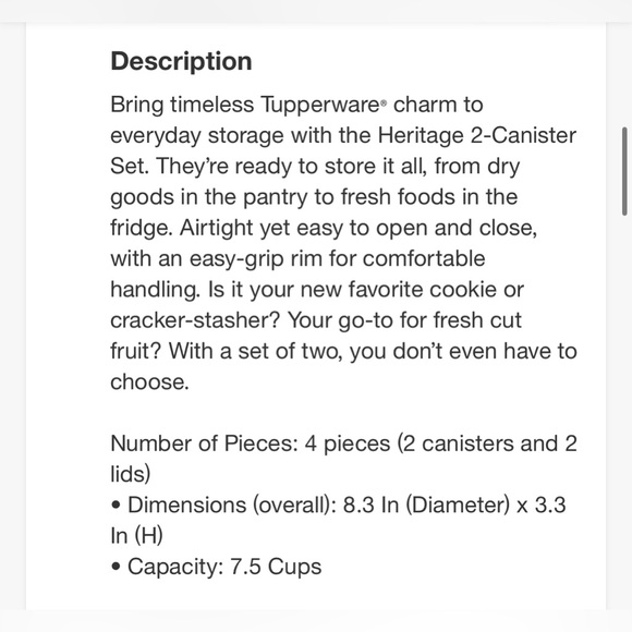New Tupperware Heritage Canister Set - Picture 8 of 8